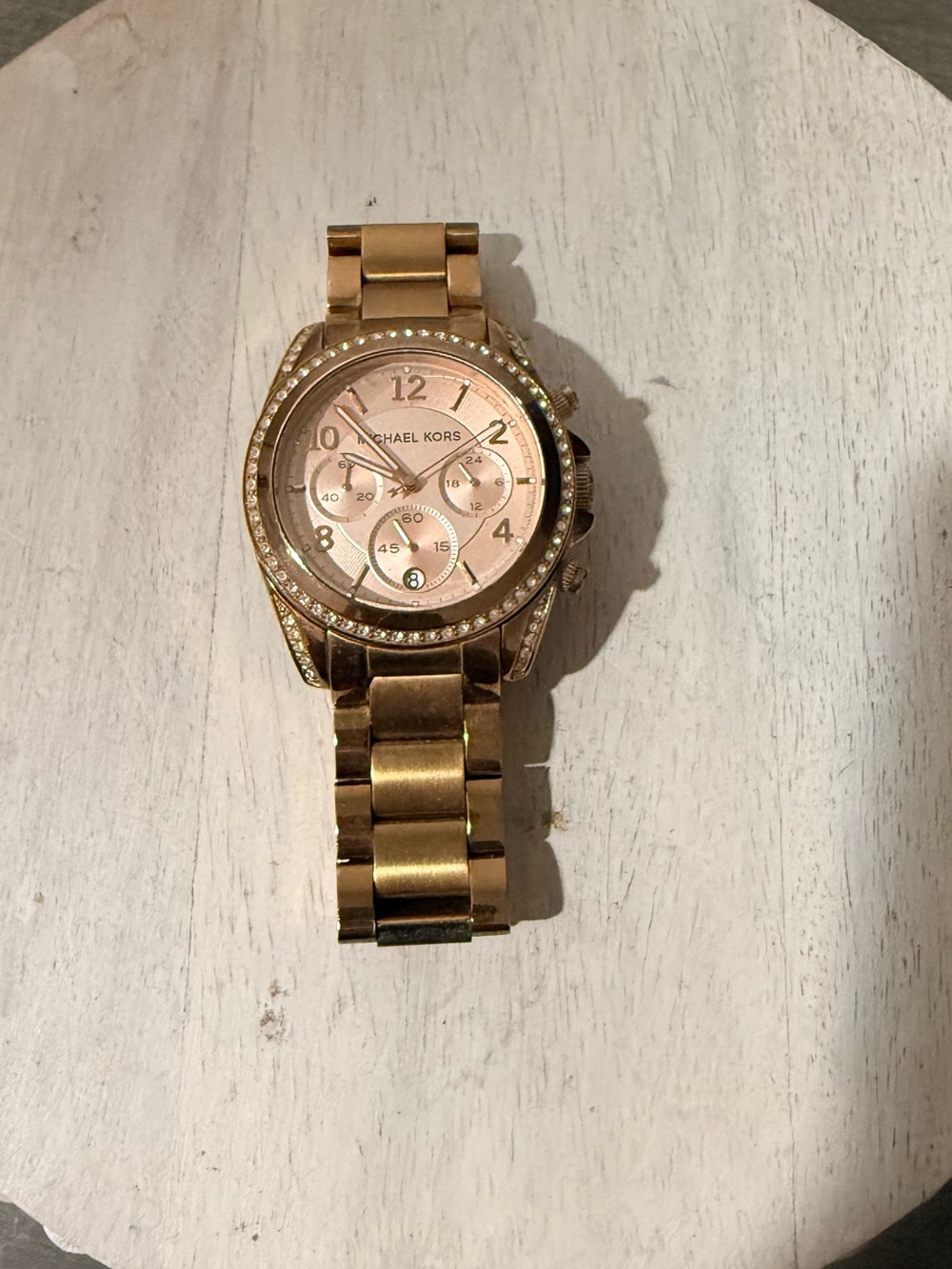 Michael Kors Rose Gold Tone Crystal Bezel Women's Watch
